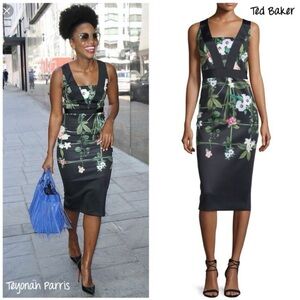 Ted Baker London Kacied Secret Trellis floral pencil dress Teyonah Parris US 12